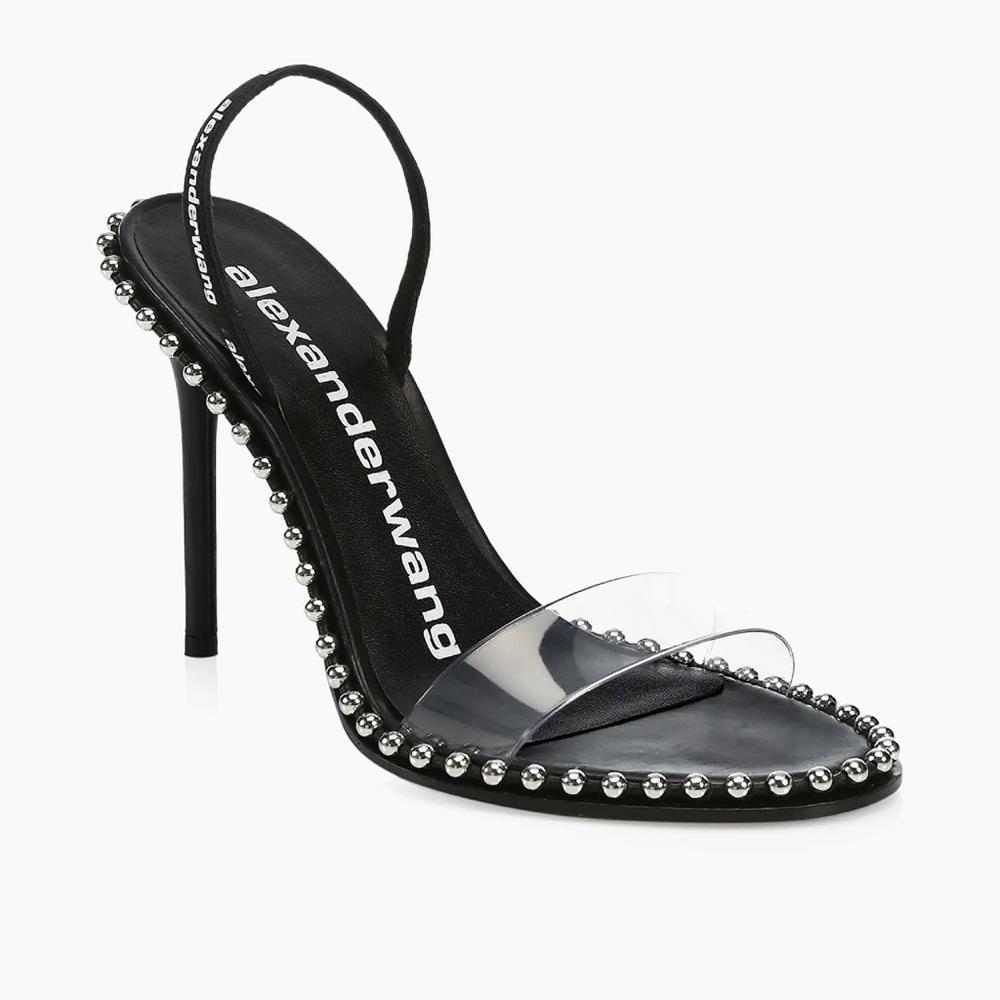 Alexander Wang Black Heels with Metallic Trim